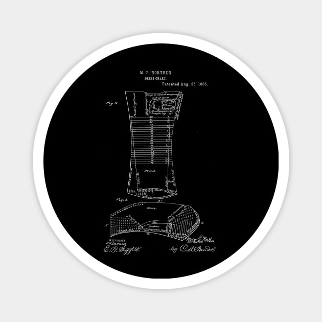 Dress Chart Vintage Patent Hand Drawing Magnet by TheYoungDesigns